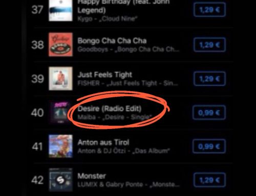 “Desire” hits #40 on iTunes Charts right on the first day